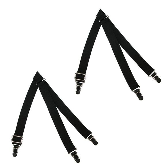 CTM Men's Elastic 1 Inch Casual Y Split Sock Garter Shirt Stays - Picture 2 of 3